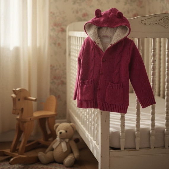 AKO 12-36 ΜΗΝΩΝ ΜΑΛΑΚΗ ΠΛΕΚΤΗ ΖΑΚΕΤΑ ΜΕ ΕΣΩΤΕΡΙΚΗ ΕΠΕΝΔΥΣΗ ΚΑΙ ΦΟΔΡΑ ΣΤΟ ΜΑΝΙΚΙ