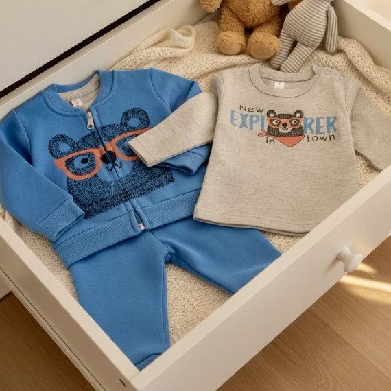 0-18 ΜΗΝΩΝ ΦΟΥΤΕΡ ΣΥΝΟΛΟ 3 ΤΕΜΑΧΙΩΝ ΜΕ ΖΑΚΕΤΑ ΜΠΛΟΥΖΑ ΠΑΝΤΕΛΟΝΙ